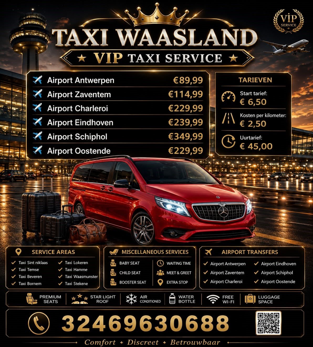 Taxi Waasland Tarieven Banner